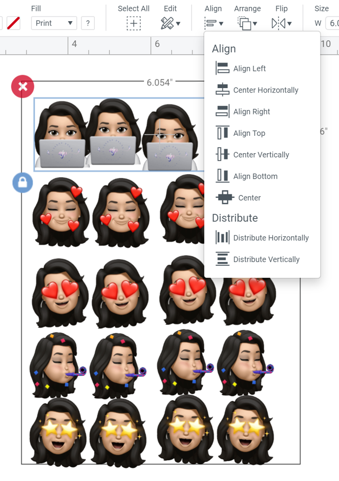 image showing steps on how to align Avatar images 